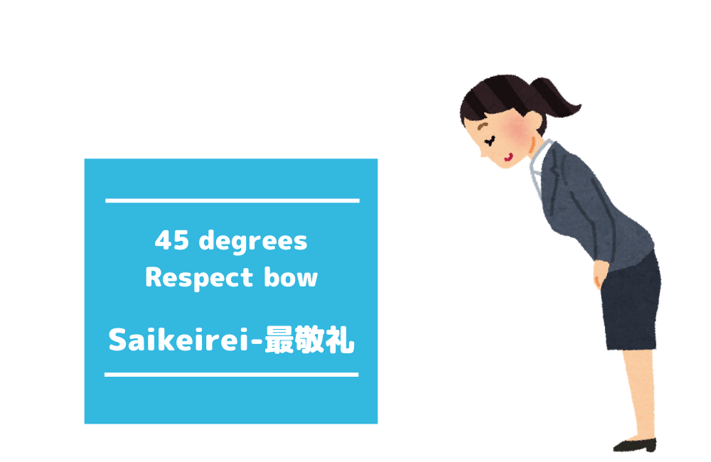 45 degrees: Respect bow (Saikeirei)